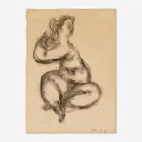 Chaim Gross, Untitled, graphite and charcoal on paper