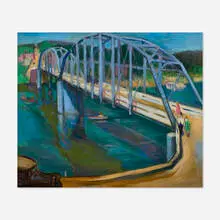 Adrian Dornbush, Iowa Bridge, c. 1935, oil on canvas
