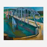 Adrian Dornbush, Iowa Bridge, c. 1935, oil on canvas