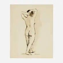 Seymour Remenick, Untitled (Female Nude), ink and watercolor on paper