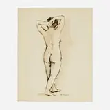 Seymour Remenick, Untitled (Female Nude), ink and watercolor on paper