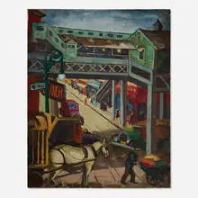 John Opper, Ninth Avenue El (New York City), oil on canvas