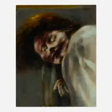Sidney Goodman, The Sleeper (Pam McCabe, The Artist's Wife), 1962, oil on canvas