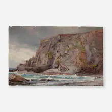 William Trost Richards, Near Bude Haven, Cornwall, oil on wood panel