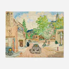 Emil Armin, Untitled (Santa Fe Scene), 1933, watercolor on paper