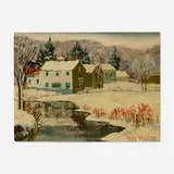 Guy Carleton Wiggins, Winter in Lyme, Connecticut, oil on board