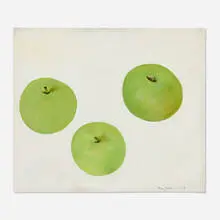 Ben Johnson, Three Green Apples, 1963, oil on canvas