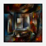 Il Teatro The Theater by Leonardo Nierman, oil on Masonite, sold Feb 2024