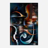 Concerto by Leonardo Nierman, oil on Masonite, sold Feb 2024