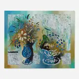 Vytautas Kasiulis, Still Life with Flowers and Fruit, oil on canvas