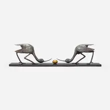 Les Perhacs, Shorebirds, 1995, bronze, gilt bronze, granite