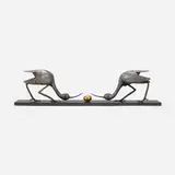 Les Perhacs, Shorebirds, 1995, bronze, gilt bronze, granite