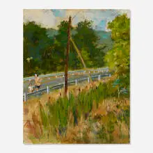 Louis Bouché, County Route 13, oil on canvas