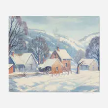 Frank Nuderscher, Middlebrook in Winter, oil on board