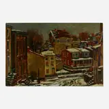 Antonio Pietro Martino, Winter Scene, oil on board