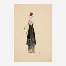 Erté, Nocturne de Chopin, 1978, gouache on paper