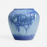 Henrietta Bailey for Newcomb College Pottery, Scenic vase with live oaks, Spanish moss and full moon
