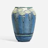Early vase with stylized chrysanthemums by Mazie Teresa Ryan for Newcomb College Pottery, sold Jan 2024