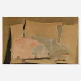 Lee Gatch, Theatre Stone, 1965, stone, cast stone, linen, oil and incising on pine wood panel