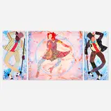 Miriam Schapiro, Trio (triptych), 1988, acrylic and fabric collage on canvas