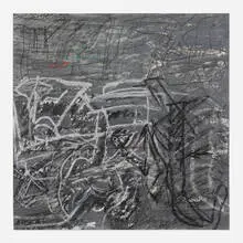 Chryssa, Untitled, 1987, mixed media on paper