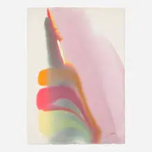 Phenomena Silk Stake Out by Paul Jenkins, 1974, watercolor on Arches, sold Feb 2025