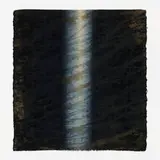 Shihoko Fukumoto, Where the Light Goes, 1993, indigo and gold leaf on Japanese-paper fabric