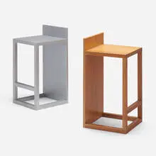 Tower stools, set of two by Michael Boyd, c. 2010, painted wood, oak, sold Feb 2025