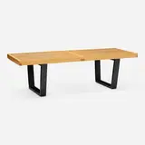 Slat bench by George Nelson & Associates, ash, lacquered wood, sold Feb 2025
