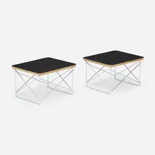 LTRs, pair by Charles and Ray Eames, ash plywood, chrome-plated steel, sold Feb 2025