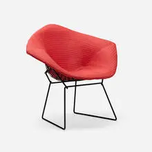 Diamond chair by Harry Bertoia, lacquered steel, upholstery, sold Feb 2025