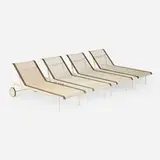 Richard Schultz, 1966 chaise lounges, set of four, enameled aluminum, nylon, vinyl