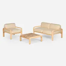 Gae Aulenti, Lounge suite, 1976, enameled steel, upholstery, marble