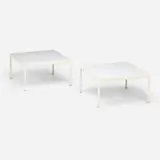 Richard Schultz, 1966 occasional tables, pair, enameled steel, enameled aluminum