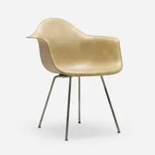 Charles and Ray Eames, DAX, 1950, molded fiberglass with rope edge, zinc-plated steel, rubber