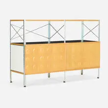 ESU 200-N by Charles and Ray Eames, birch plywood, zinc-plated steel, molded plywood, laminate, sold Feb 2025