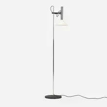 Robert Sonneman, Floor lamp, model BGM10, c. 1965, chrome-plated and powder-coated steel, enameled aluminum