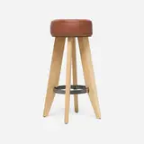 Ali Tayar, Barstool from Pop Pub, New York, 2011, vinyl upholstery, oak, iron