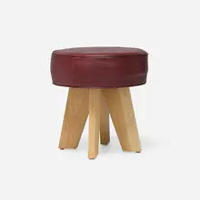 Ali Tayar, Short stool from Pop Pub, New York, 2011, vinyl upholstery, oak