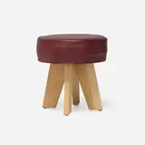 Ali Tayar, Short stool from Pop Pub, New York, 2011, vinyl upholstery, oak