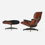 Charles and Ray Eames, 670 lounge and 671 ottoman, rosewood, leather upholstery, enameled and brushed aluminum