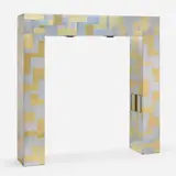 Cityscape illuminated headboard by Paul Evans, c. 1975, chrome-plated steel, brass, sold Feb 2025
