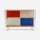 ESU 200-C by Charles and Ray Eames, 1950 / 1952, birch plywood, lacquered masonite, fiberglass, chrome-plated steel, enameled steel, sold Feb 2025