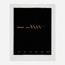 Adja Yunkers, Chant d'un oiseau solitaire, 1974, screenprint in colors