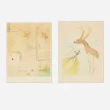 Two works by Salvador Dalí, etching in colors; lithograph in colors, sold Dec 2024