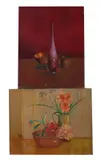 Frances Paloma del Mar, STILL LIFE IN YELLOW and STILL LIFE IN RED: TWO WORKS, second signed lower left, Oil on canvas