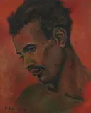 Eizo Motohashi, Portrait of a Black Man, Oil on board C
