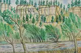 Lyman Smith, Mountainous Landscape, Watercolor and gouache