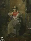 Seated Peasant Woman by Continental School, Oil on canvas, offered Jul 2009