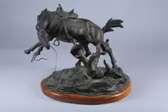 Hj Ravandi, Man Falling Off Horse, Bronze C - height: 13 1/2 in